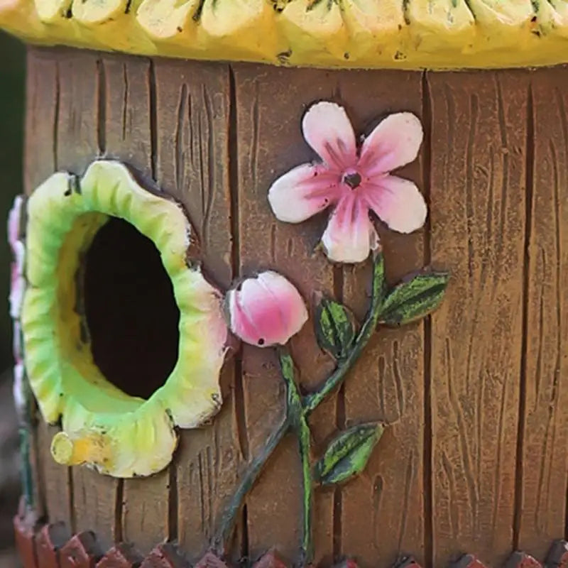 Nid D'Oiseau Suspendu Maison D'Oiseau Résine Décorative Mignon Petites Maisons D'Oiseaux Cottage Suspendu Mini Nid D'Oiseau Cage Pour Jardin D'Arbre D'Hirondelle