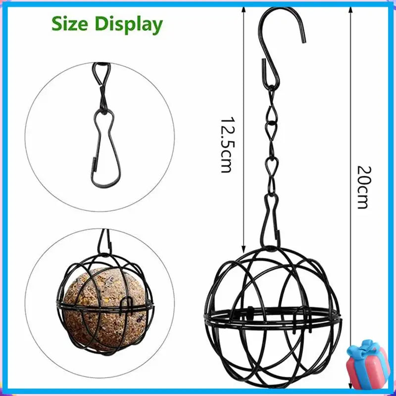 Mangeoires À Grosses Boules Suspendues, 4 Pièces, Mangeoire À Oiseaux En Métal, Support Pour Oiseaux Avec Crochets Pour Jardin Extérieur, Oiseaux De La Faune, Facile À Utiliser