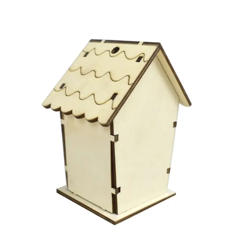 Nid De Maison D'Oiseau En Bois Naturel, Bricolage Créatif, Artisanat Fait À La Main, Boîte Simulée Décorative Pour Bluebird Finch Wren Chickadee