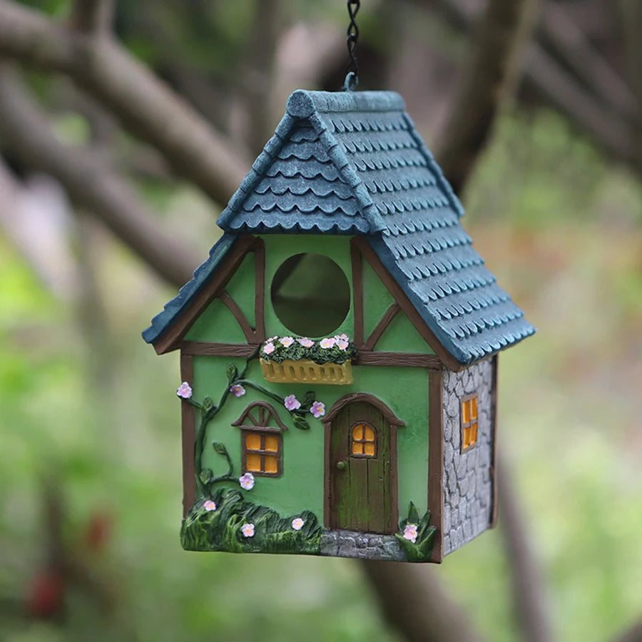 Casier À Oiseaux En Résine Pour L'Extérieur – Cabine De Décoration De Jardin Suspendue, Cadeau Parfait Pour Les Amateurs D'Oiseaux Et Les Petits Oiseaux