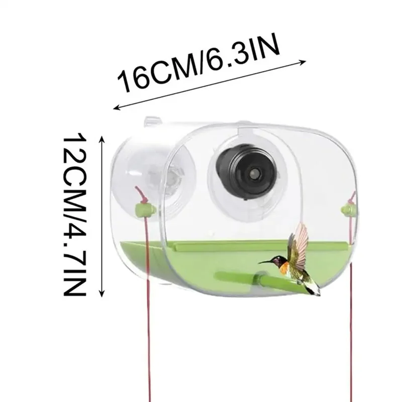 Abht-Bird Feeder and Camera with Strong Suction Cup Weatherproof Large-Capacity Food Organizer Birdwatching, Gift for Bird Lover