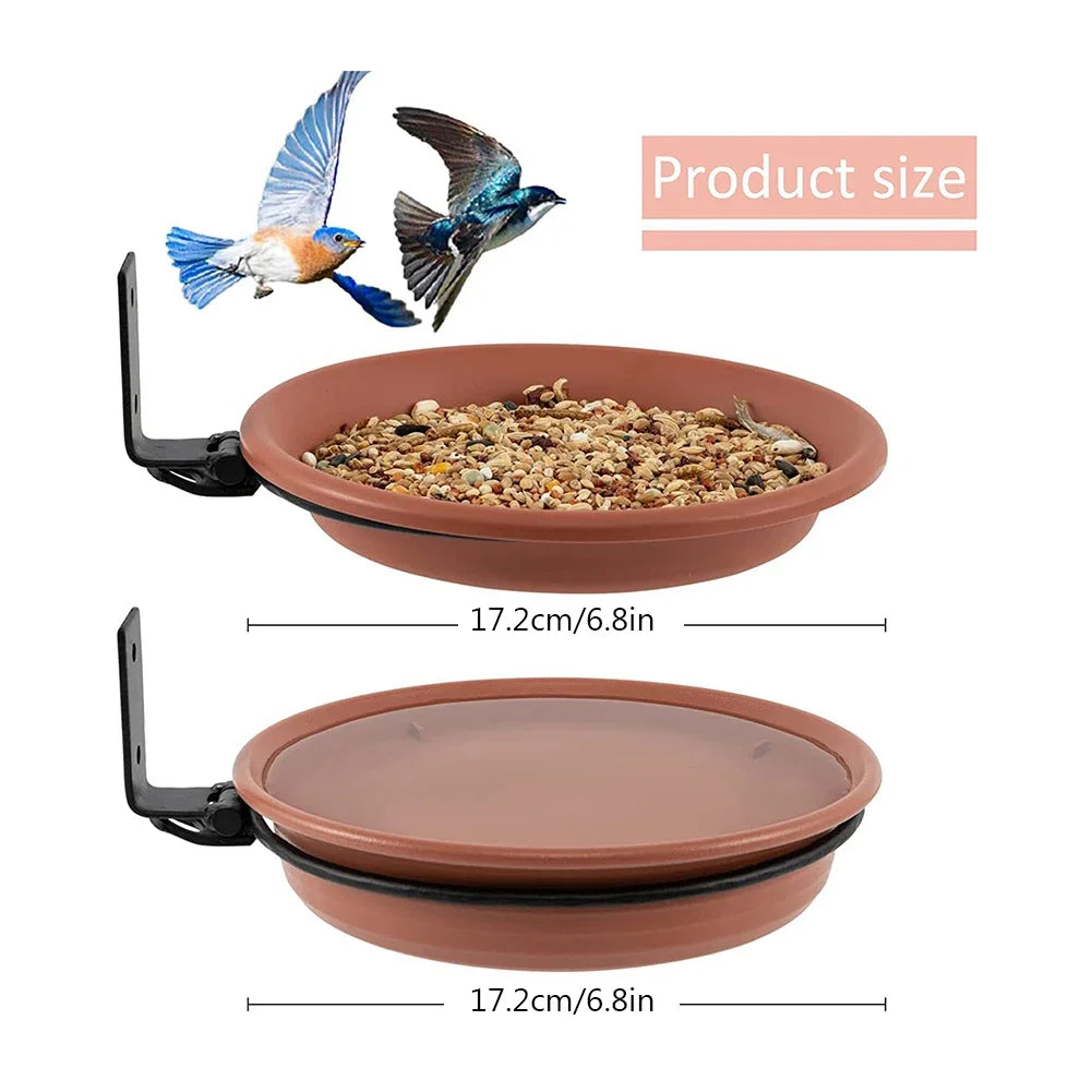 Plateaux D'Alimentation Pour Oiseaux Montés Sur Arbre, Mangeoires Multifonctionnelles Pliables, Balustrade De Balcon De Jardin, Bain D'Oiseaux, Spa Mural, 2 Couches