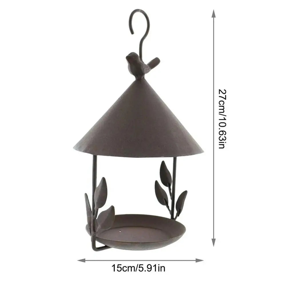 Iron Bird Feeder Rainproof Windproof Bird Food Dispenser Multi-Purpose Hanging Style Bird Water Bowl Hummingbird