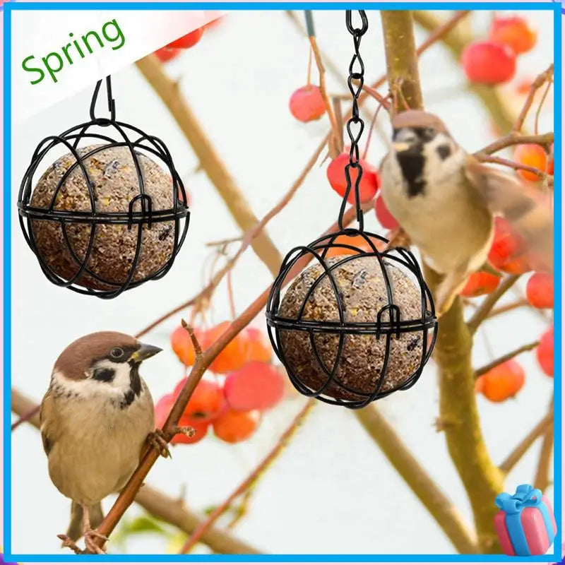 Mangeoires À Grosses Boules Suspendues, 4 Pièces, Mangeoire À Oiseaux En Métal, Support Pour Oiseaux Avec Crochets Pour Jardin Extérieur, Oiseaux De La Faune, Facile À Utiliser