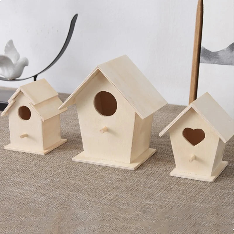 Mini Cage À Oiseaux En Bois Suspendue En Plein Air, Boîte De Jardin, Décoration De Cour De Maison, Produits Pour Oiseaux, Nid De Perroquet En Bois