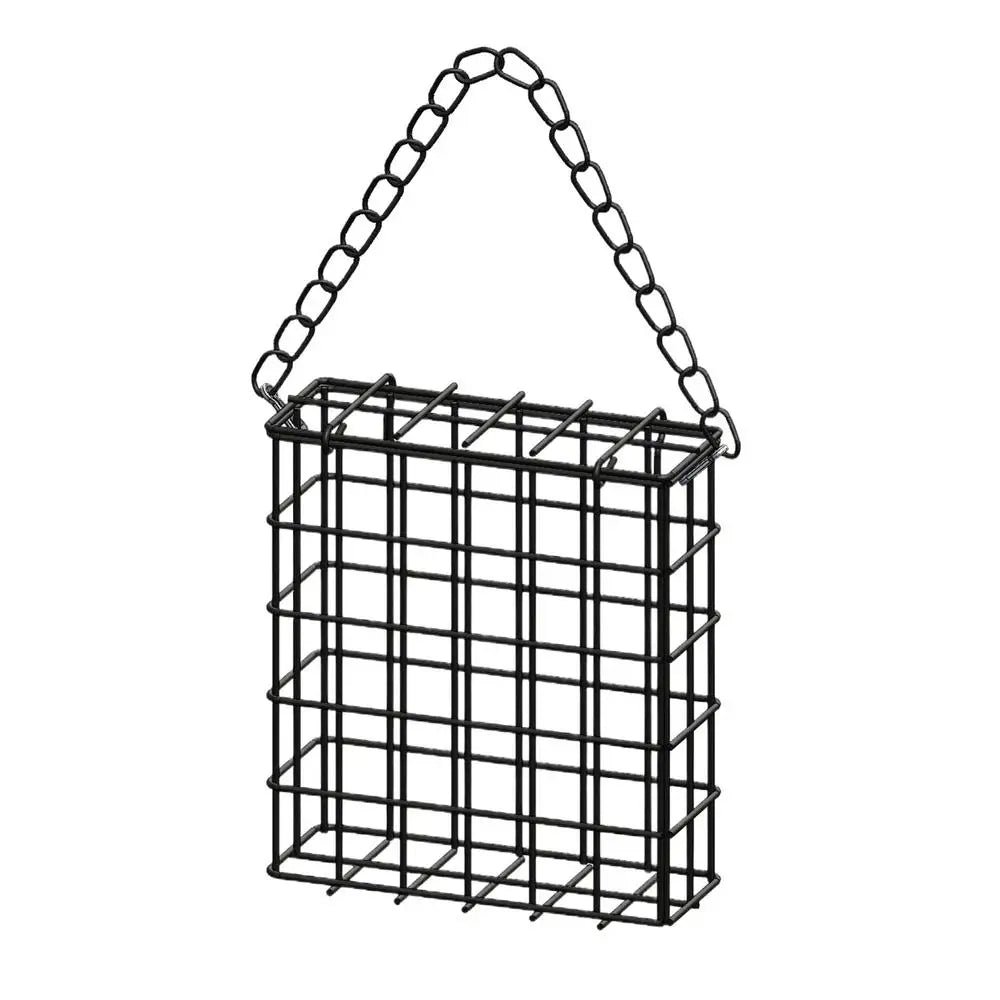 Bloc De Pain Carré Noir Mangeoire À Oiseaux Boule De Graisse En Métal Mangeoire À Fil D'Oiseau Dispositif De Nourriture Pour Oiseaux En Plein Air Cage À Oiseaux Carrée Suspendue