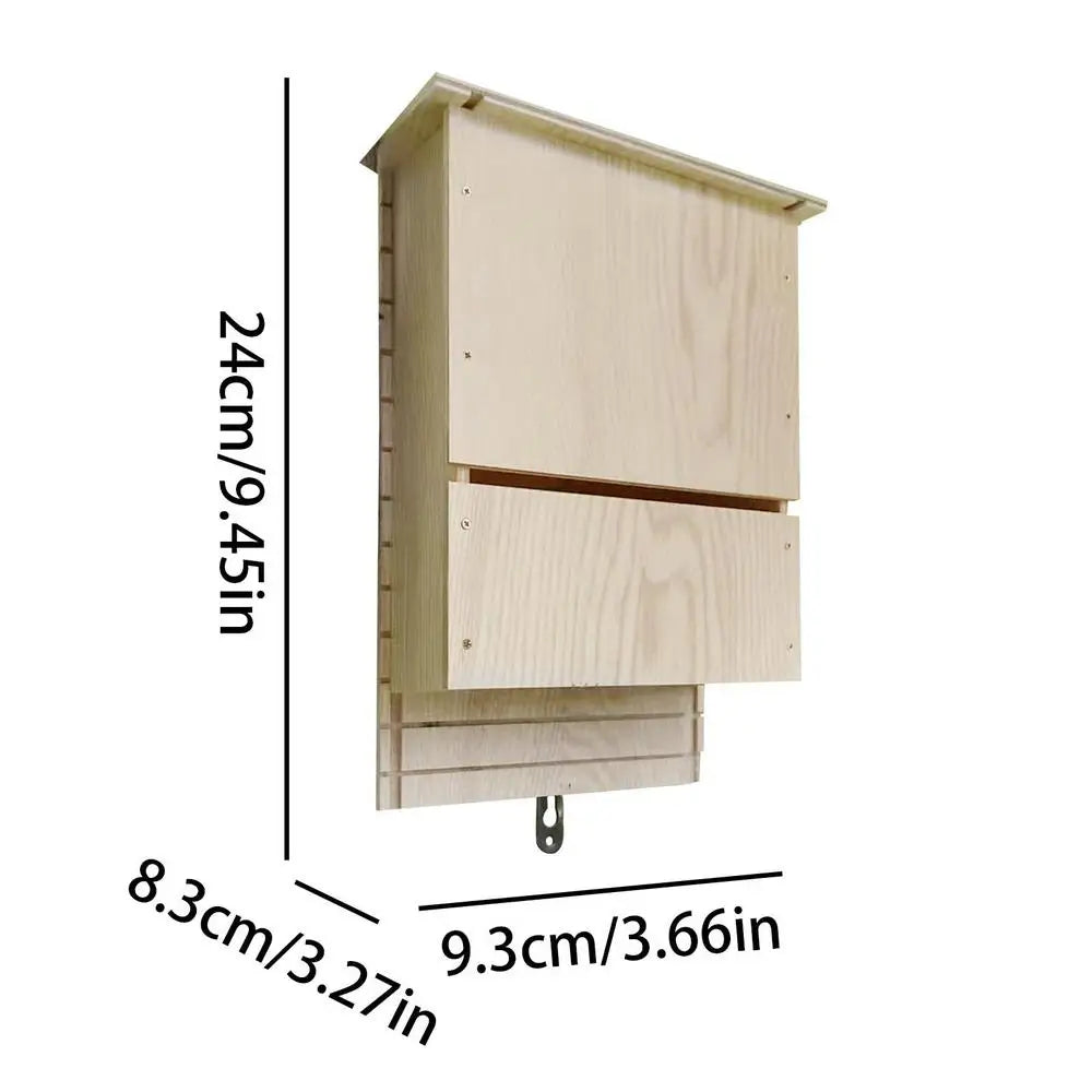 Maison D'Habitat De Chauve-Souris Extérieure, Abri De Chauve-Souris En Bois, Nid De Chauve-Souris En Bois Réutilisable Pour Hibernation, Boîte De Chauve-Souris, Décor En Bois Pour Jardin