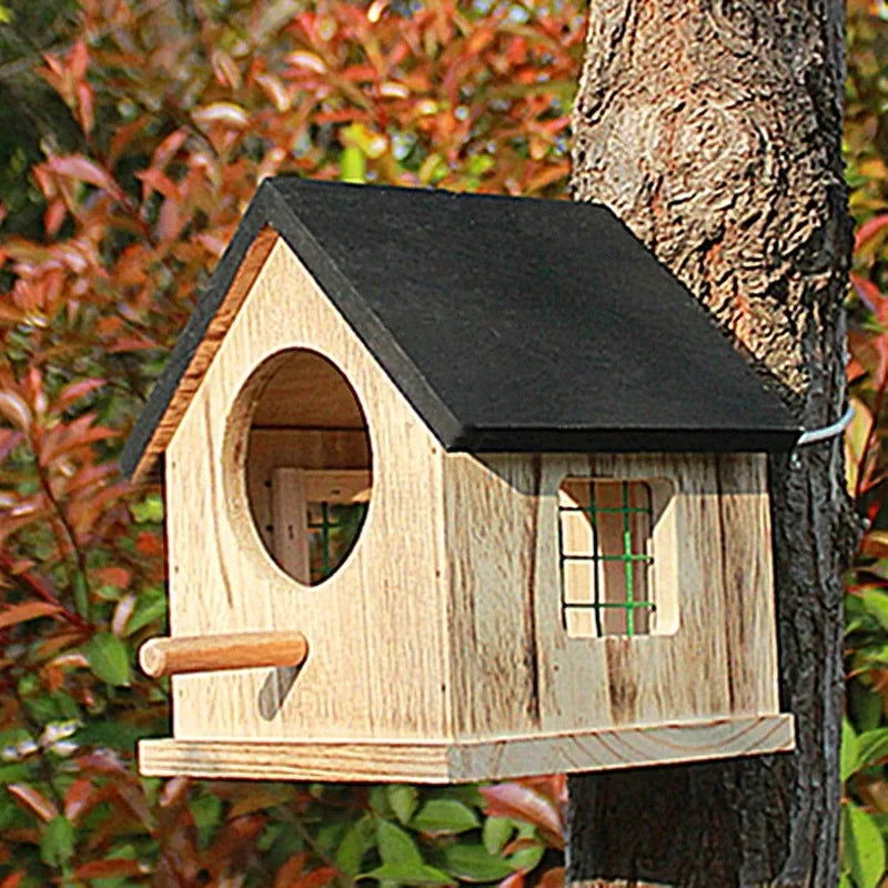 Cages À Oiseaux Imperméables Pour L'Extérieur, Maison Suspendue En Bois Faite À La Main, Boîte D'Élevage De Papillons, Nid Chaud À Couver, Accessoires Pour Oiseaux