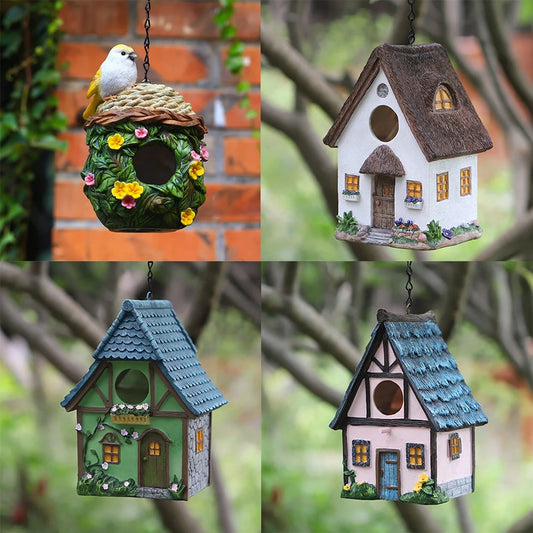 Casier À Oiseaux En Résine Pour L'Extérieur – Cabine De Décoration De Jardin Suspendue, Cadeau Parfait Pour Les Amateurs D'Oiseaux Et Les Petits Oiseaux