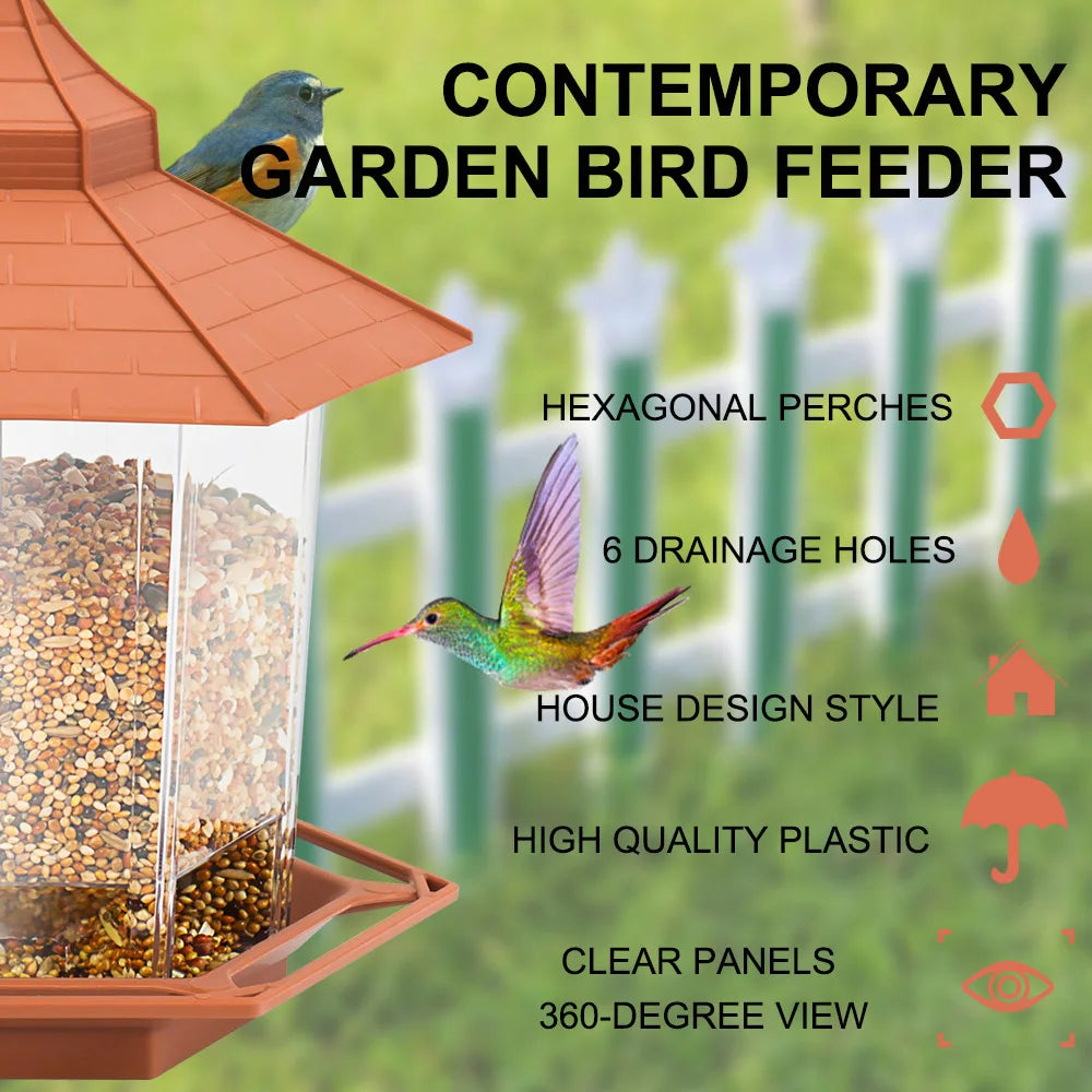 Mangeoire Automatique Pour Oiseaux Avec Plusieurs Trous, Belvédère Extérieur, Maison D'Alimentation Pour Noix, Conteneur De Nourriture Pour Oiseaux, Outil D'Alimentation