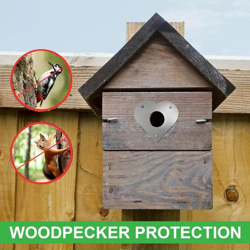 Boîte De Nidification Pour Oiseaux, Protection Des Trous, Boîte De Nidification Pour Oiseaux, Protection Des Trous D'Entrée, Protection Du Pic, Panneau D'Entrée De Vol Avec Montage