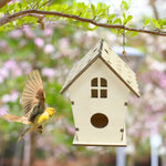 Nid De Maison D'Oiseau En Bois Naturel, Bricolage Créatif, Artisanat Fait À La Main, Boîte Simulée Décorative Pour Bluebird Finch Wren Chickadee - Vignette | Ma boutique