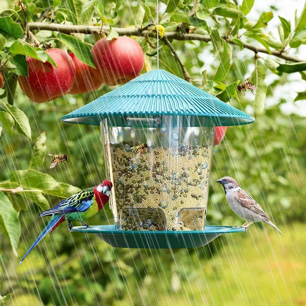 Mangeoire Pour Oiseaux Sauvages, Fenêtre, Maison En Plastique Transparent, Station D'Alimentation Suspendue Pour Noix D'Arachide, Distributeur De Graines De Jardin