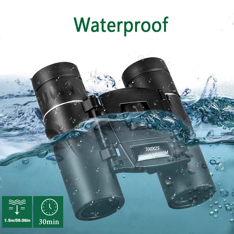 700X25 HD Zoom Portable Jumelles Puissantes Longue Portée BAK4 Télescope Jumelles Pliant FMC Jumelles Pour La Chasse Camping Voyage