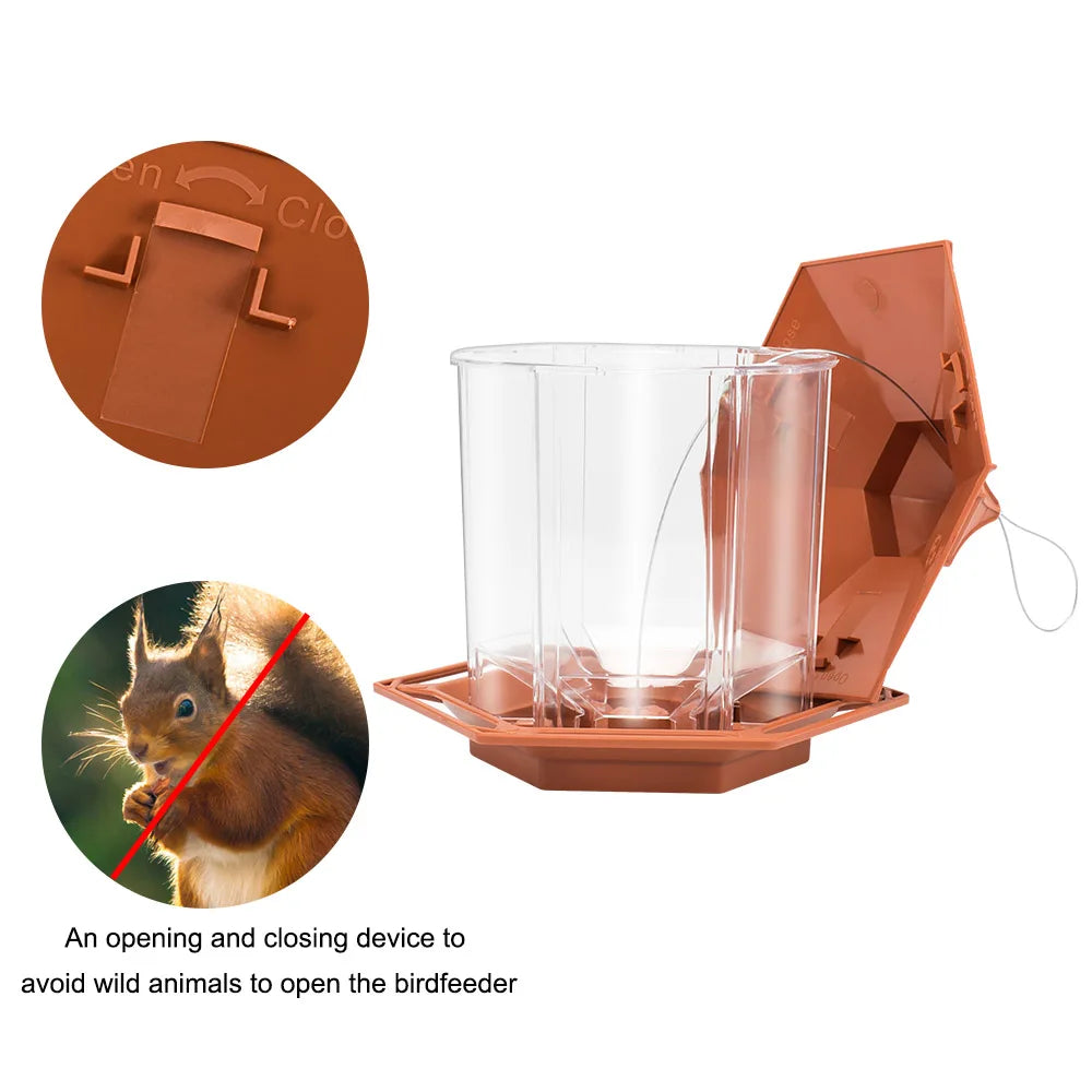 Mangeoire Automatique Pour Oiseaux Avec Plusieurs Trous, Belvédère Extérieur, Maison D'Alimentation Pour Noix, Conteneur De Nourriture Pour Oiseaux, Outil D'Alimentation