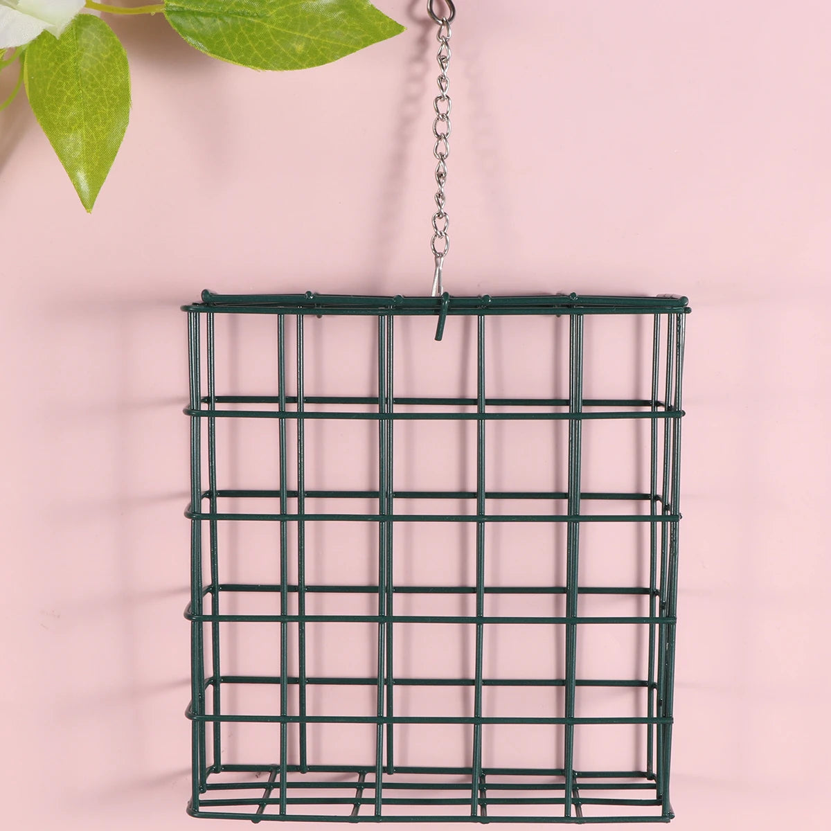 Bird Feeder Simple Square Durable Iron Craft Pigeon Holder Rack Small Bowl Feeding Tool Nature Style Pet Supplies
