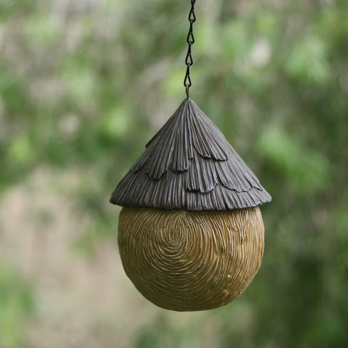 1Pc Whimsical Bird Nest Hanging Ornament - Unique Outdoor Garden Yard Decoration, Durable Bird House, Cozy Winter Warm Bird Nest