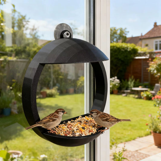 Bird Feeder Window outside Hanging Bird Feeder House with Suction Cup for Garden Outdoor Backyard Wildlife Birding