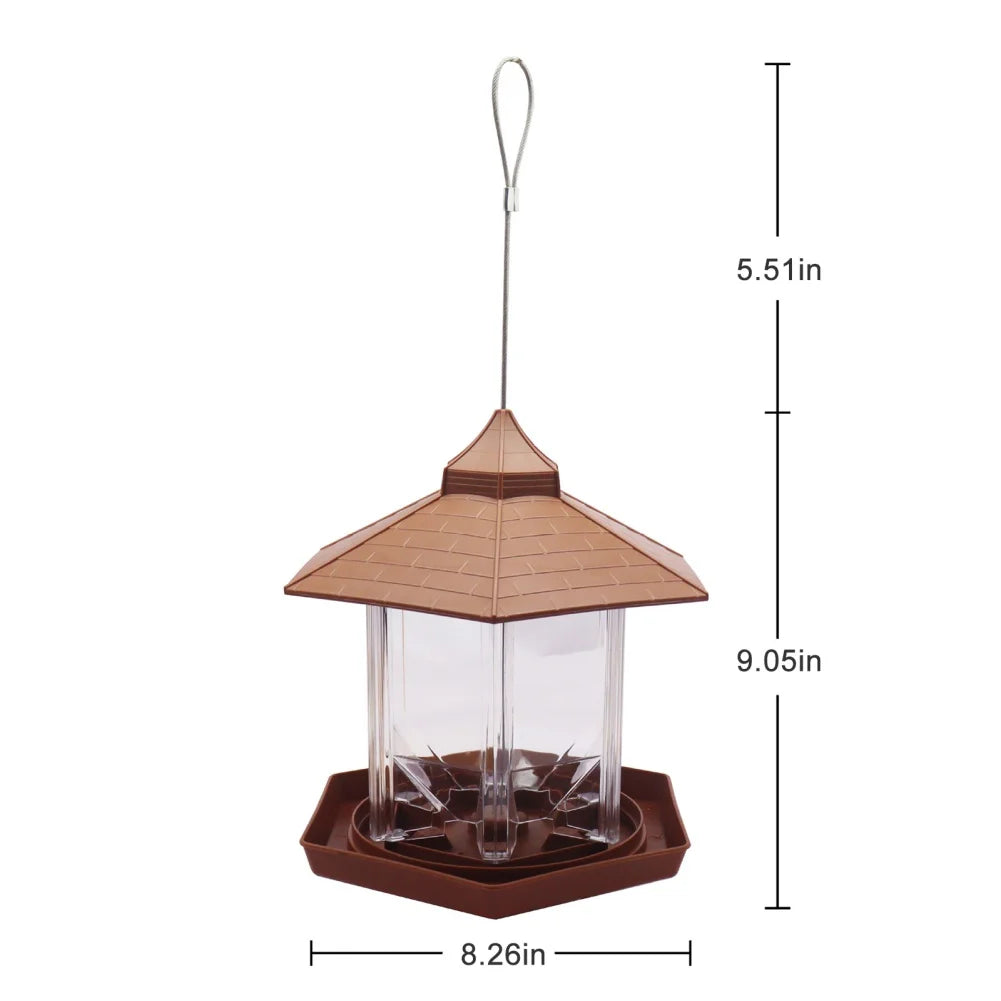 Confrontal-Mangeoire Pour Oiseaux Sauvages, Belvédère Étanche, Conteneur Extérieur Avec Ulà Suspendre, Type De Maison D'Alimentation, Décor Aves