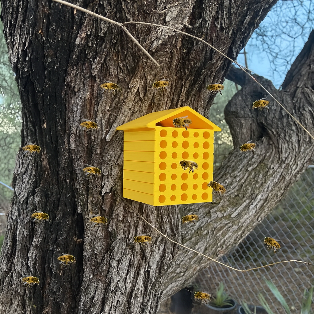 Colonne D'Abeille Murale Imprimée En 3D, Conception En Nid D'Abeille, Maison D'Abeille Suspendue Détachable, Installation Facile, Ruche D'Observation Pour Abeilles