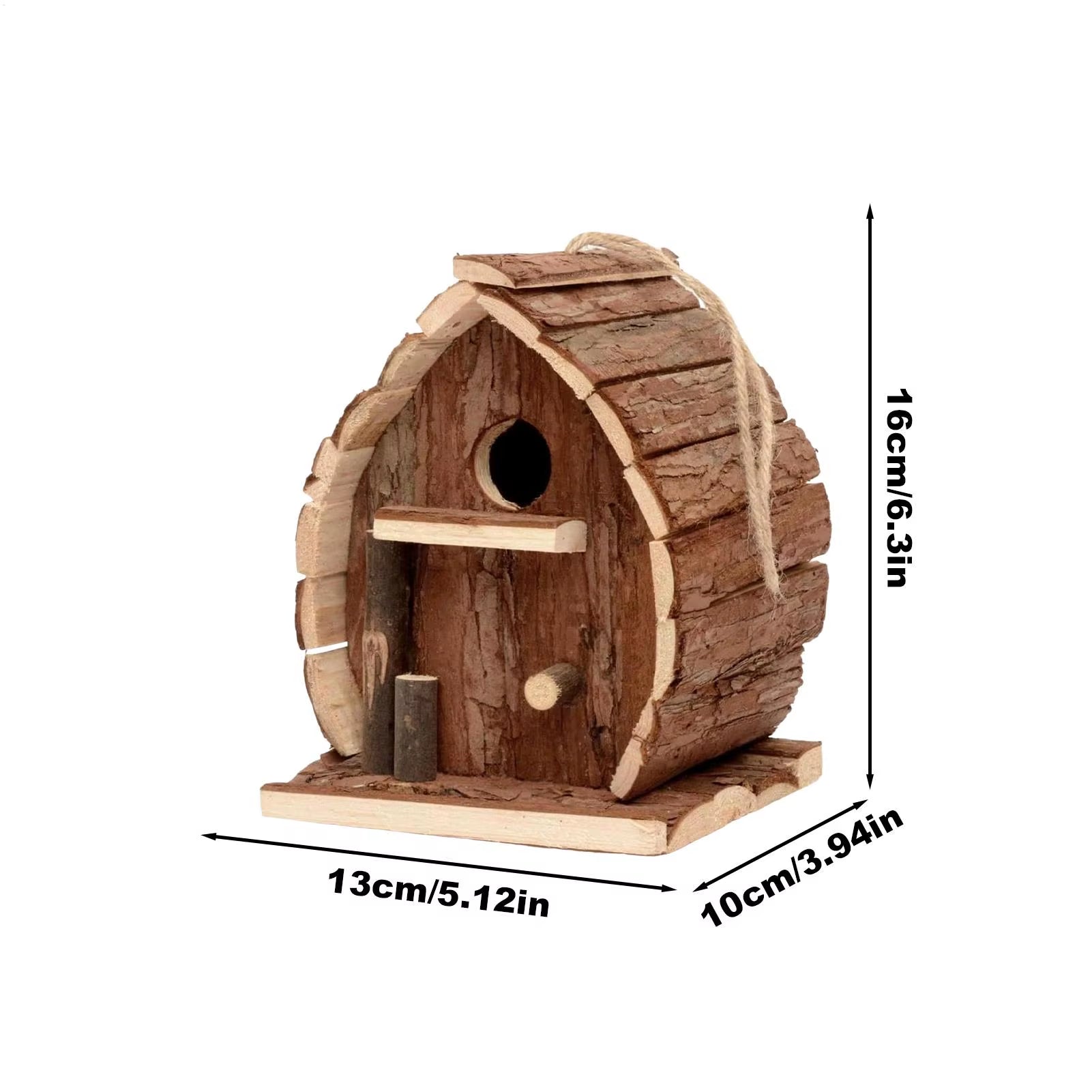 Bird Houses Bird Nest Wooden Cage Shelter Feeder Box Decorative Nest for Patio Backyard Tree Window Balcony Deck Fence