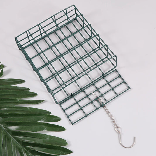 Bird Feeder Simple Square Durable Iron Craft Pigeon Holder Rack Small Bowl Feeding Tool Nature Style Pet Supplies