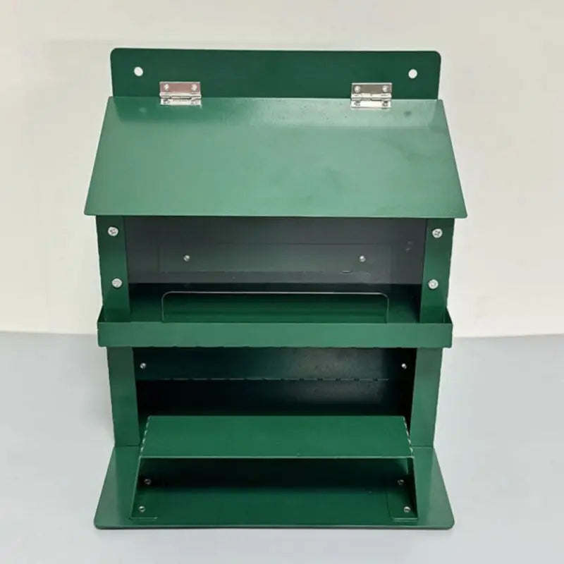 Mangeoire Pour Écureuil En Métal, Grande Capacité, Maison Avec Toit, Stations D'Alimentation Pour Écureuil, Décoration De Jardin Pour Noix De Maïs