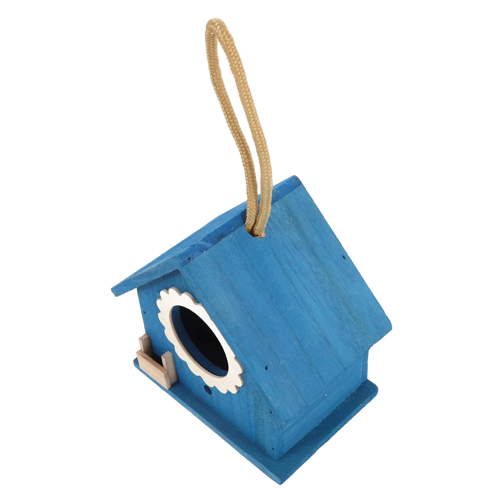 Natural Wooden Bird House Hanging Decorative Bird Nest Outdoor Feeder Garden Home for Small Birds Wooden Birds House