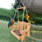 Mangeoire à Oiseaux en Bois Forme Banc Suspendu - Vignette | Ma boutique