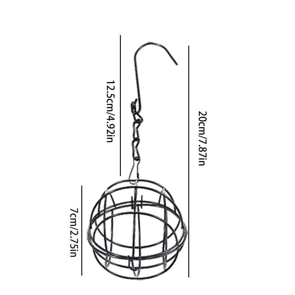 Mangeoire À Oiseaux Suspendue, Mangeoire À Boules De Suet, Support Pour L'Alimentation Des Oiseaux, Mangeoire À Oiseaux En Métal, Boule De Graisse, Mangeoires Énergétiques Pour Oiseaux