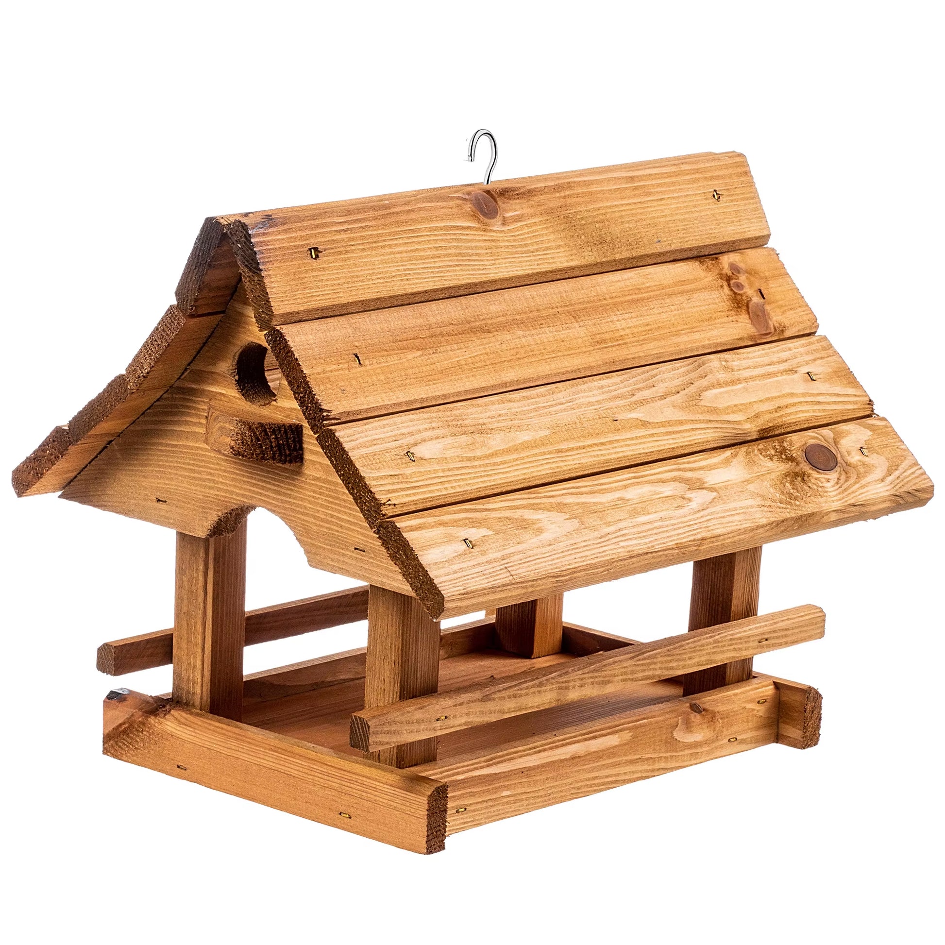 Bird Feeder Wooden House 30X25 Cm Natural