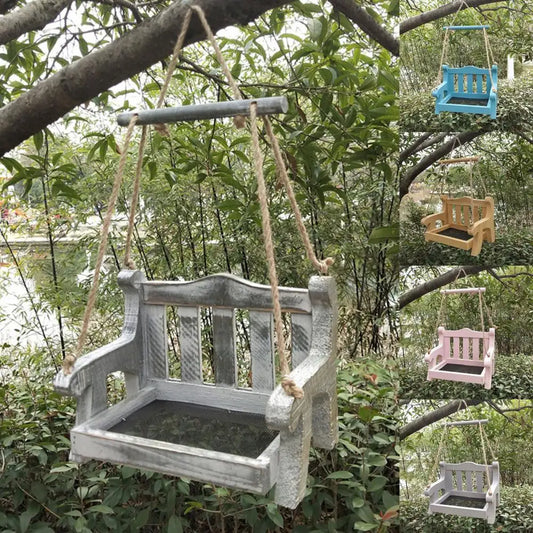 Jardin En Bois Balançoire Siège Banc Casse À Oiseaux Mangeoire À Oiseaux Balcon Cour Cadeau Villa Balcon Mangeoires À Oiseaux Décoration De Jardin En Plein Air