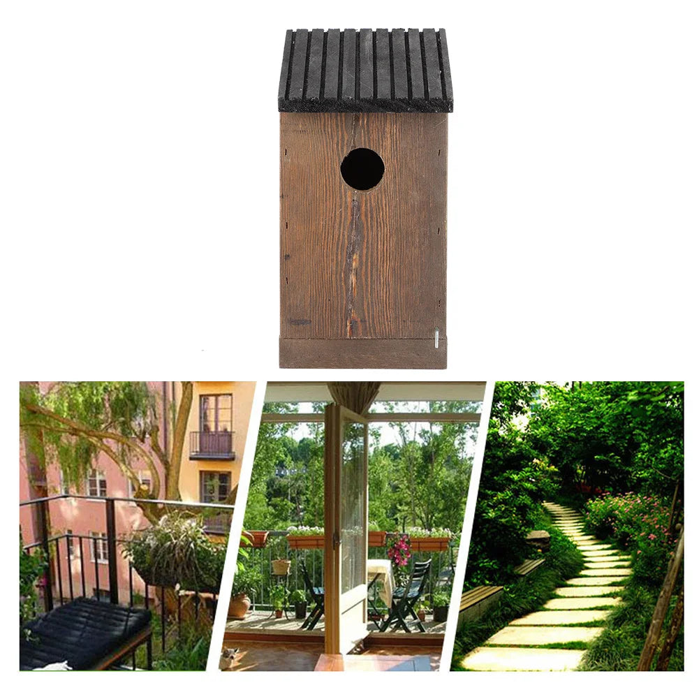 Confronwooden Bird House Nid D'Oiseau, Boîte De Nidification D'Oiseau, Perroquets Élevage, Décoration De Jardin Extérieure, Naturel