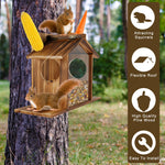 Mangeoire à Écureuils en Bois de Pin – Grande Capacité avec Toit et Panneau Transparent - Vignette | Ma boutique