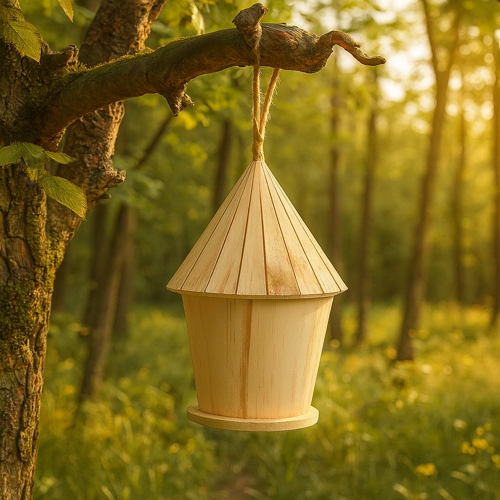 Nichoir En Bois Fait À La Main Avec Perchoir Pour Petits Oiseaux, Nichoir D'Extérieur Pour Peindre, Décor De Jardin, Déterminer